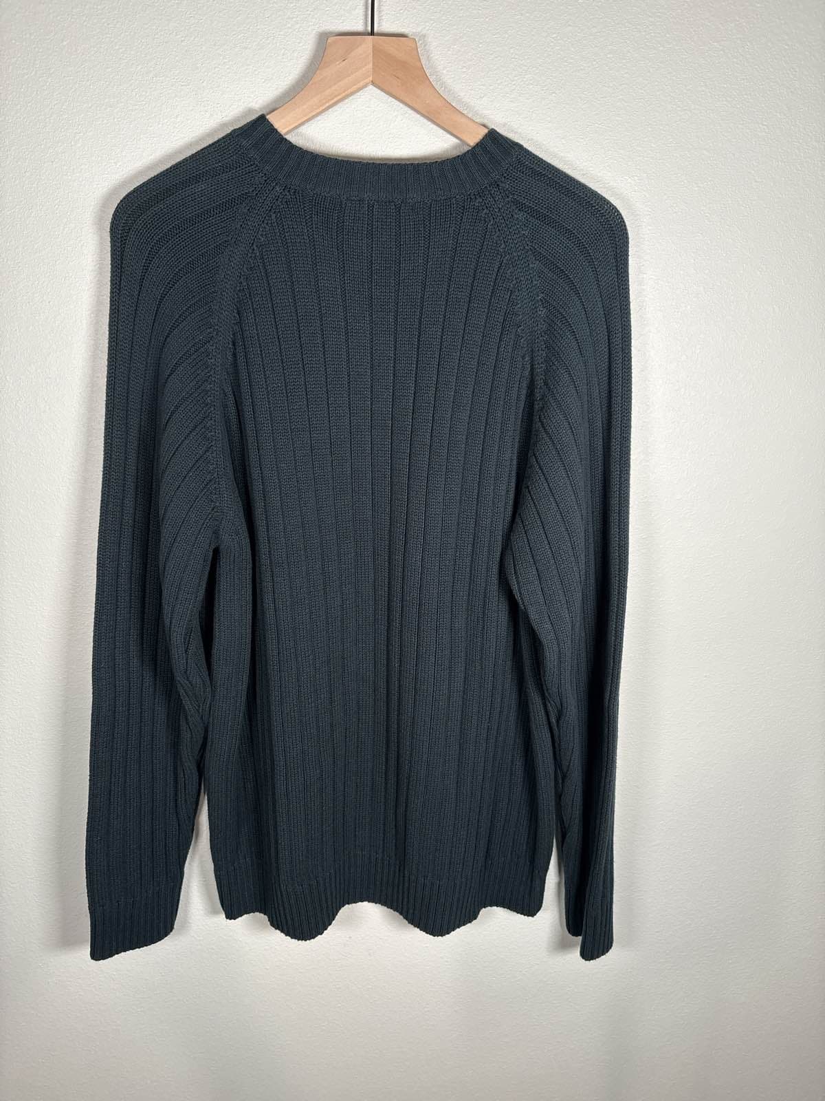 Geoffrey Beene Men's Cable Knit Crewneck Sweater Navy Blue XL NWT - Thumbnail 4