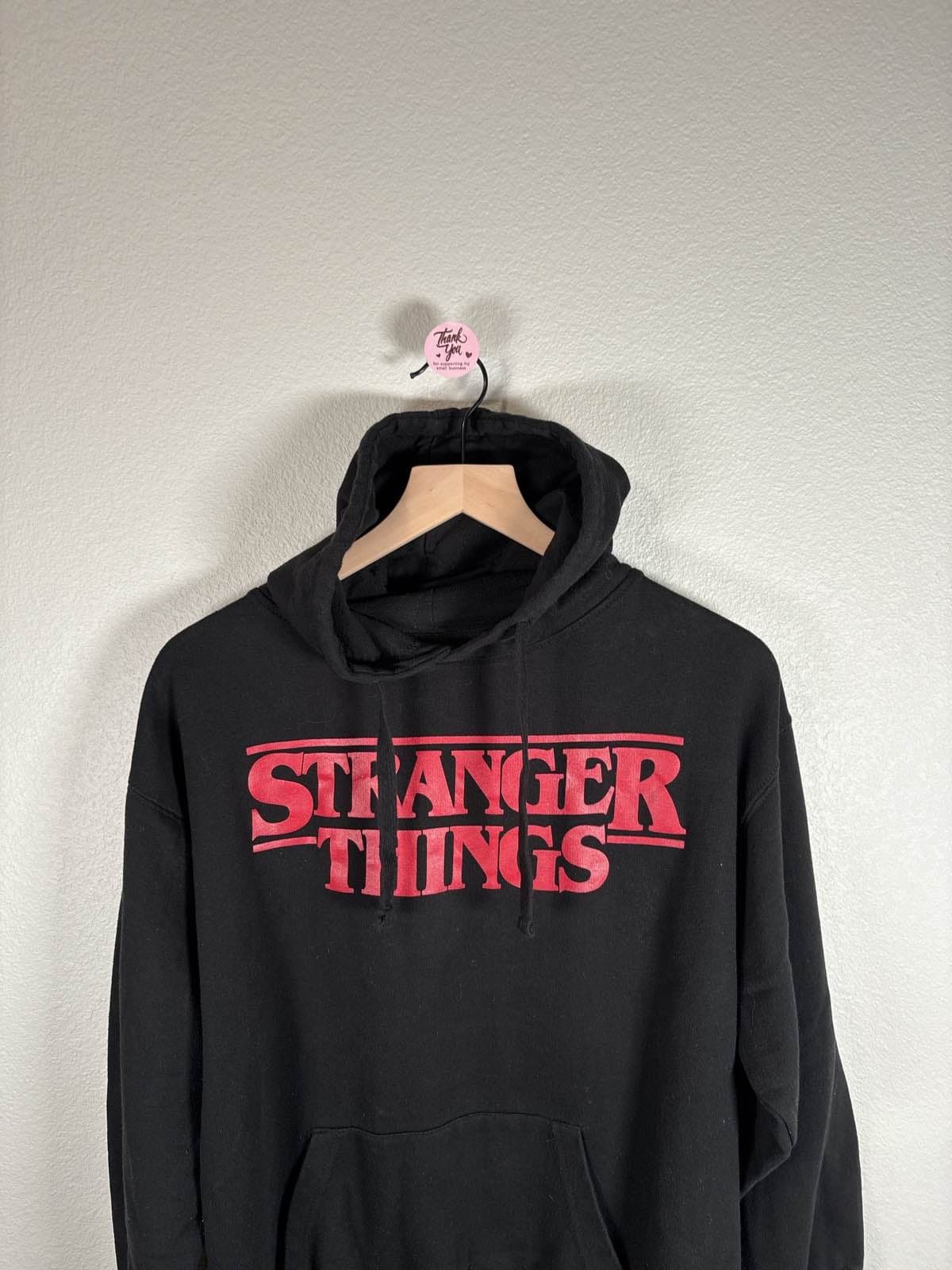 Dumbgood Stranger Things Men Sz M Hoodie Black Red Sweatshirt Oversized - Thumbnail 3
