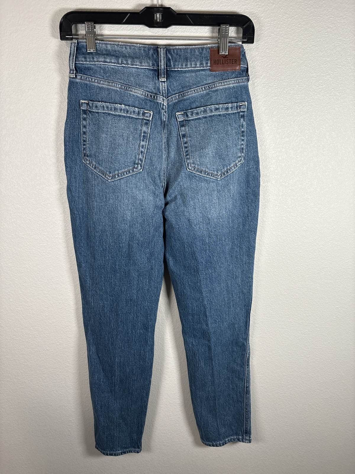 Hollister Ultra High-Rise Mom Jeans Vintage Stretch W25R Blue Denim - Thumbnail 6