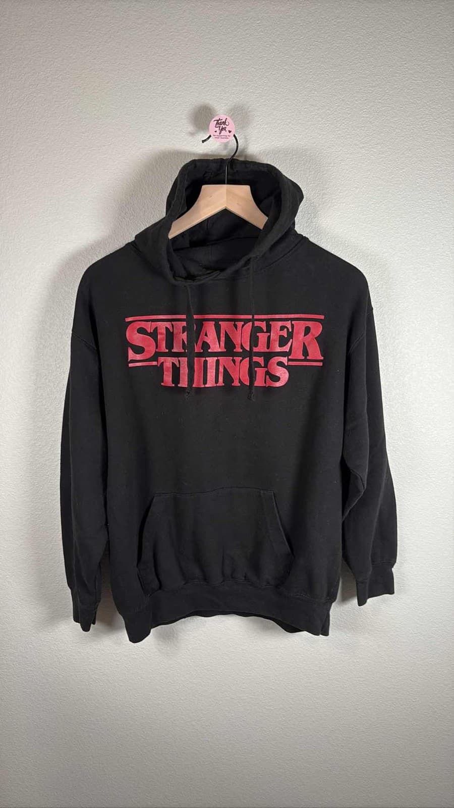 Dumbgood Stranger Things Men Sz M Hoodie Black Red Sweatshirt Oversized