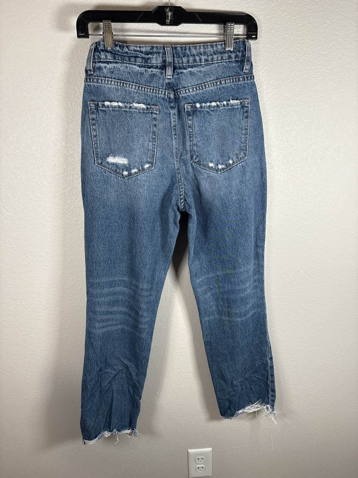 Vervet Blue High Rise Distressed Ankle Skinny Jeans Women's 25 - Thumbnail 7