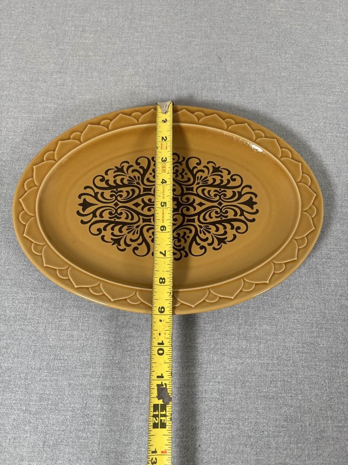 Golden Seville Genuine Stoneware Oval Platter Plate Japan Freezer to Oven - Thumbnail 3