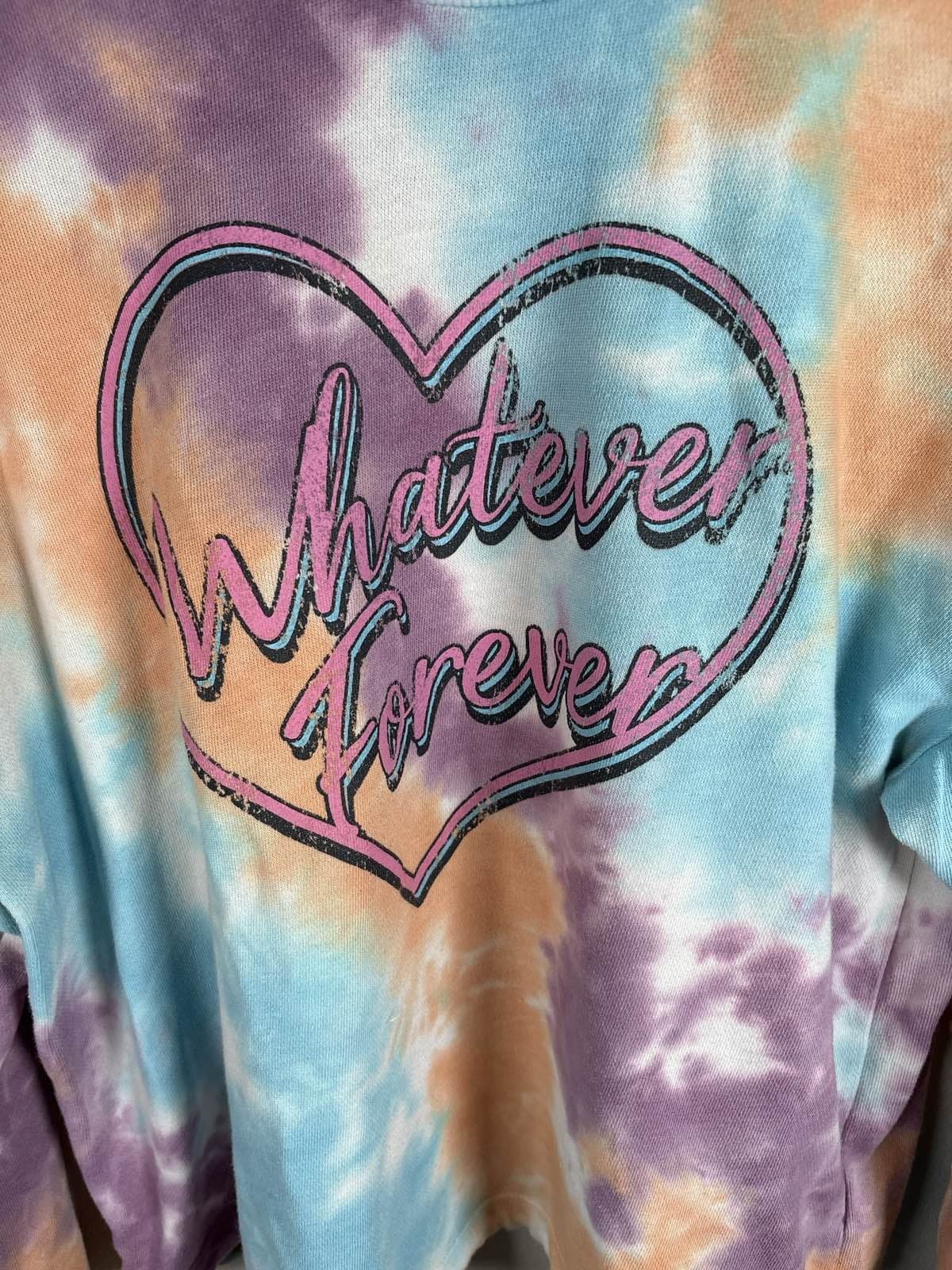 No Boundaries Tie Dye Crewneck Sweatshirt Whatever Forever Graphic Youth XL - Thumbnail 2