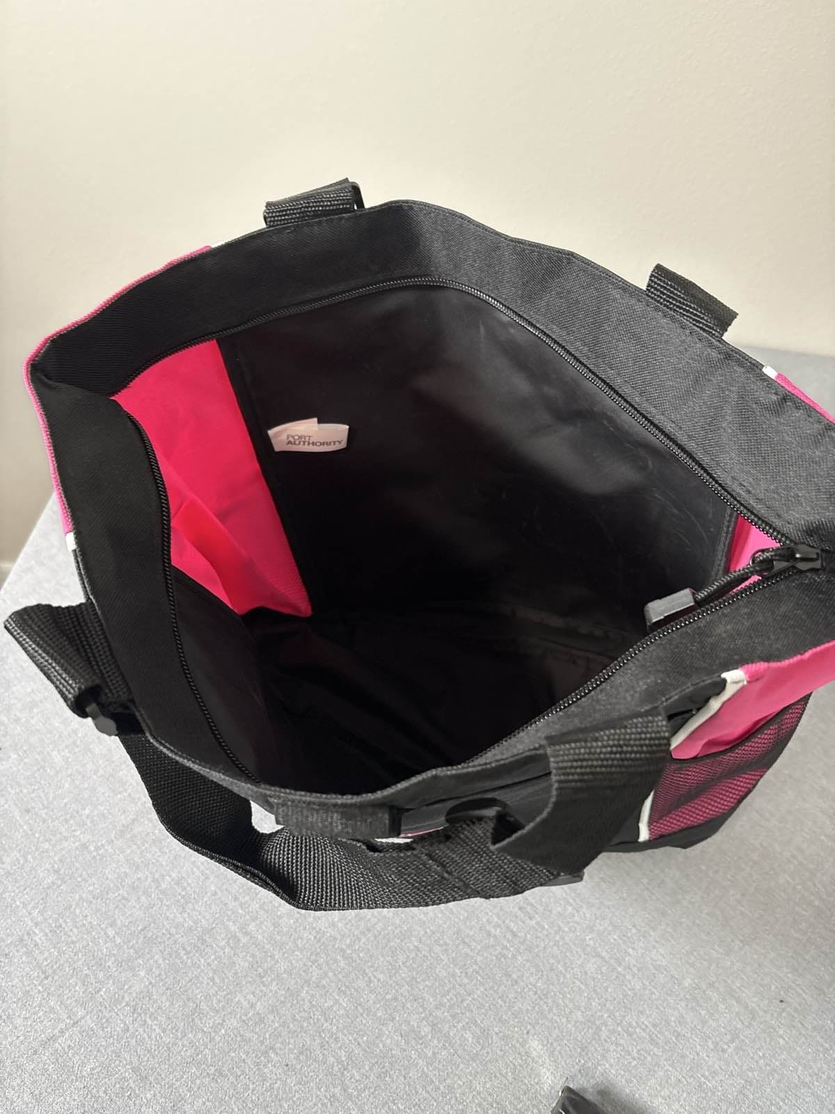 Pink it Forward Black Pink Tote Bag Zippered Mesh Pockets Breast Cancer - Thumbnail 4