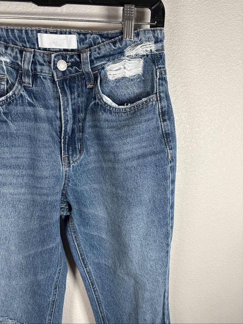 Vervet Blue High Rise Distressed Ankle Skinny Jeans Women's 25 - Thumbnail 2