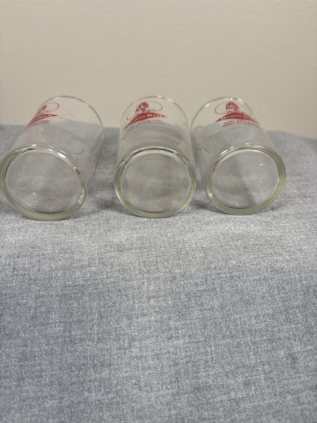 Grain Belt Beer Glasses Set of 3 Red Logo Tumblers Barware Breweriana - Thumbnail 3