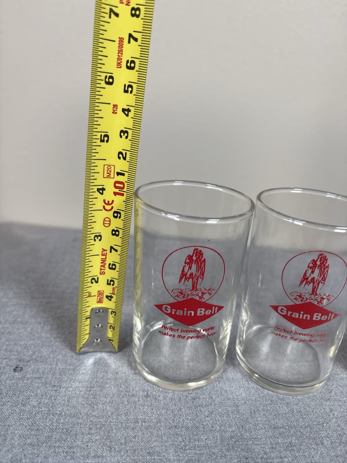 Grain Belt Beer Glasses Set of 3 Red Logo Tumblers Barware Breweriana - Thumbnail 4