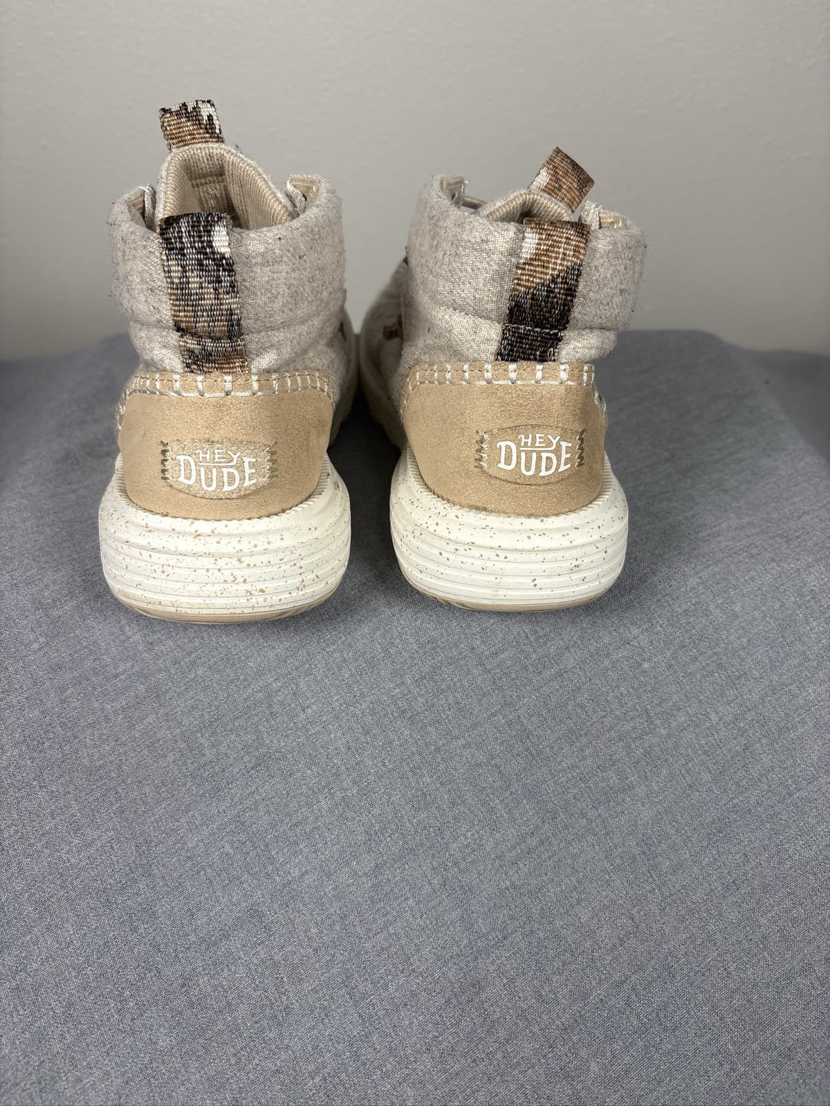 Hey Dude Reyes Heathered Light Grey Boots Womens Lace Up Ankle Shoes Size 8 - Thumbnail 4