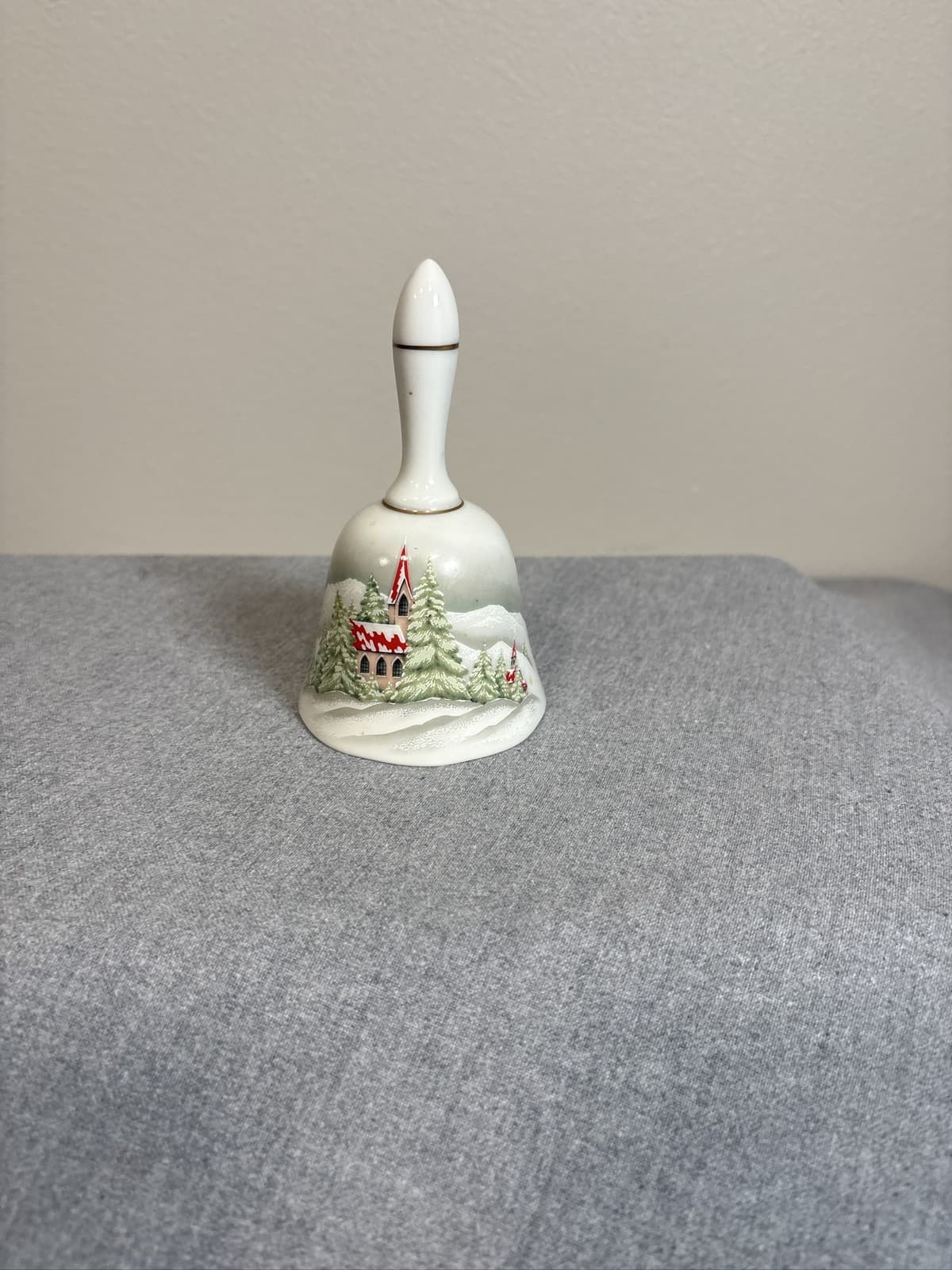 Treasure Masters Bone China Christmas Bell Church Winter Scene