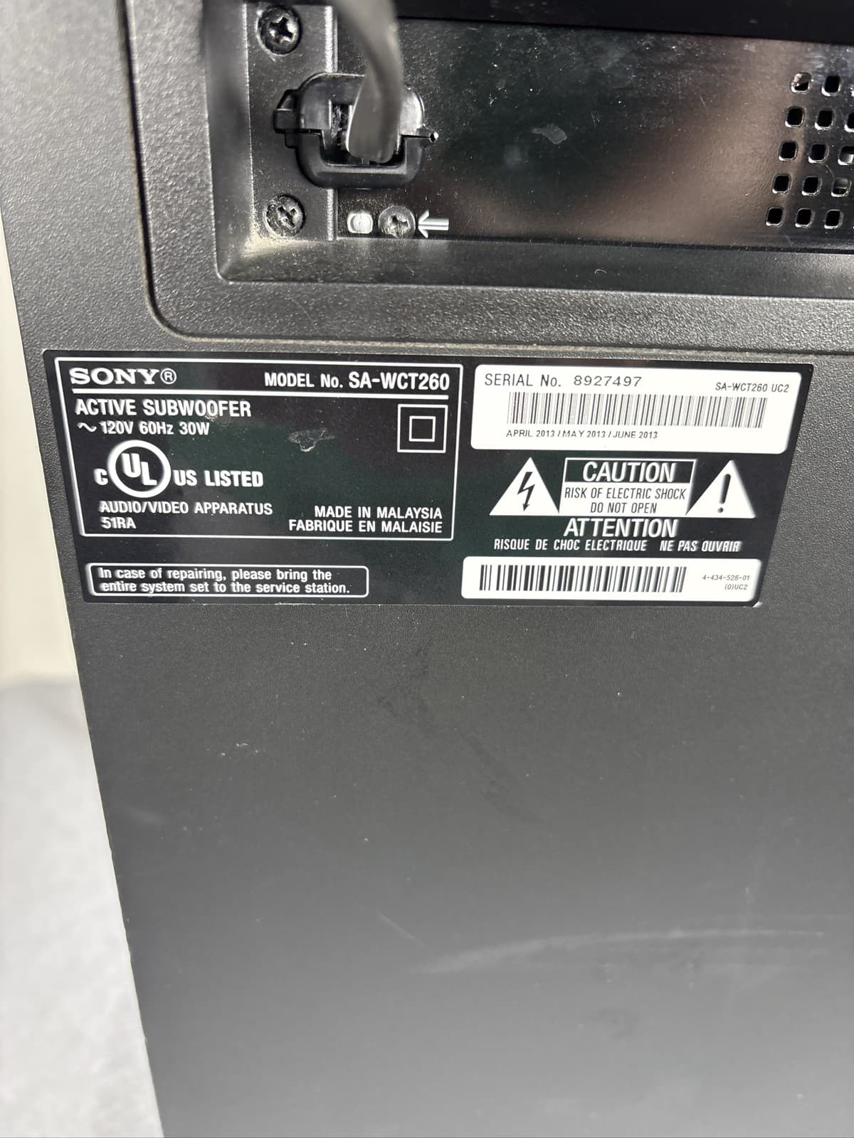 Sony SA-WCT260 Wireless Subwoofer With SA-CT260 Soundbar - Thumbnail 12