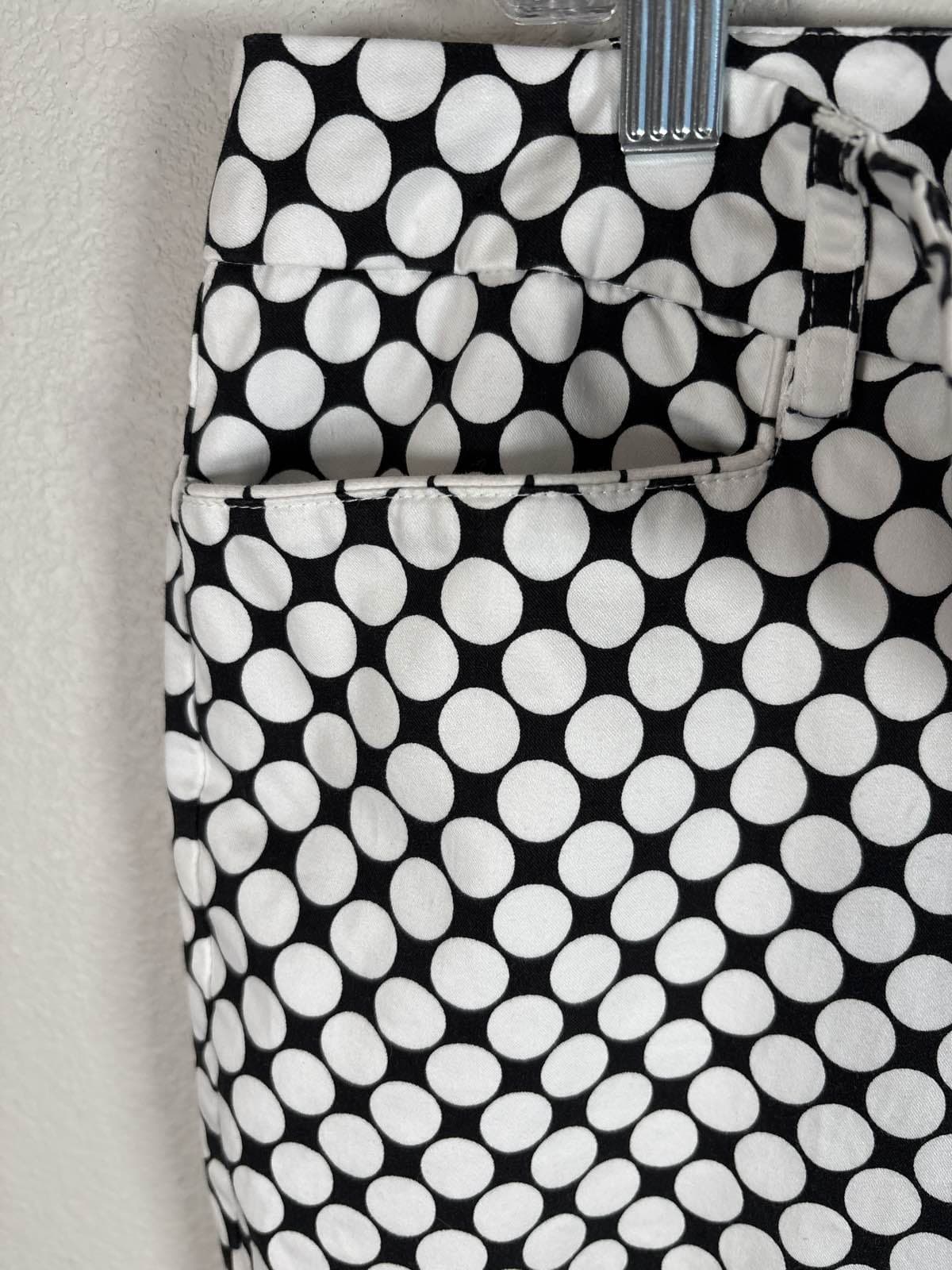 New York & Company Black White Polka Dot Slim Leg Stretch Pants Women's 10 - Thumbnail 5