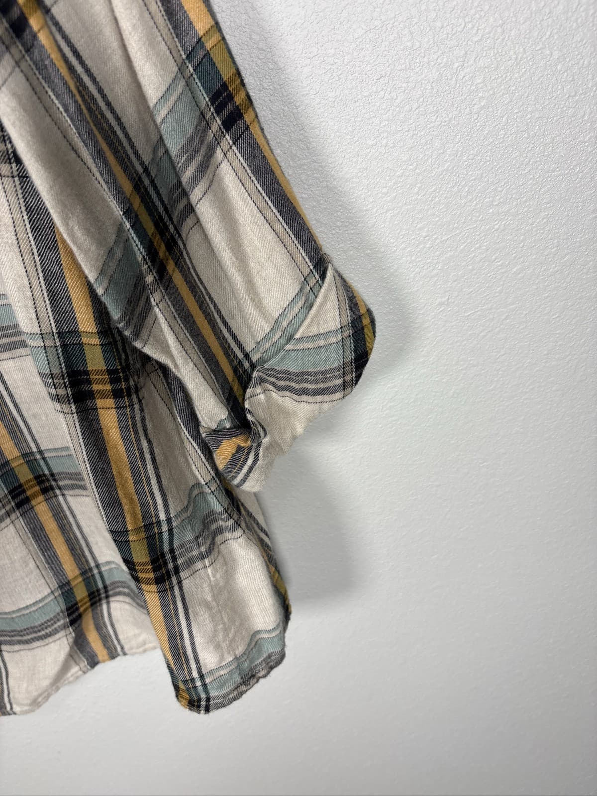 J. Jill Womens Blouse Shirt Medium Plaid 3/4 Sleeve Boat Neck - Thumbnail 3