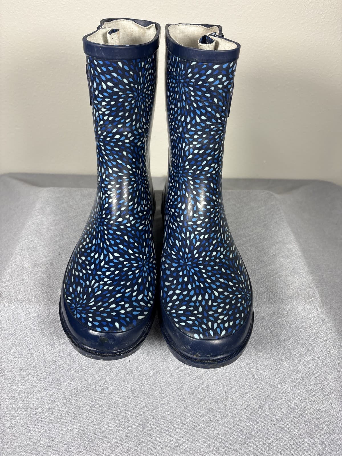 Western Chief Raindrop Burst Women's Size 10 Mid Rain Boots Navy Blue - Thumbnail 2