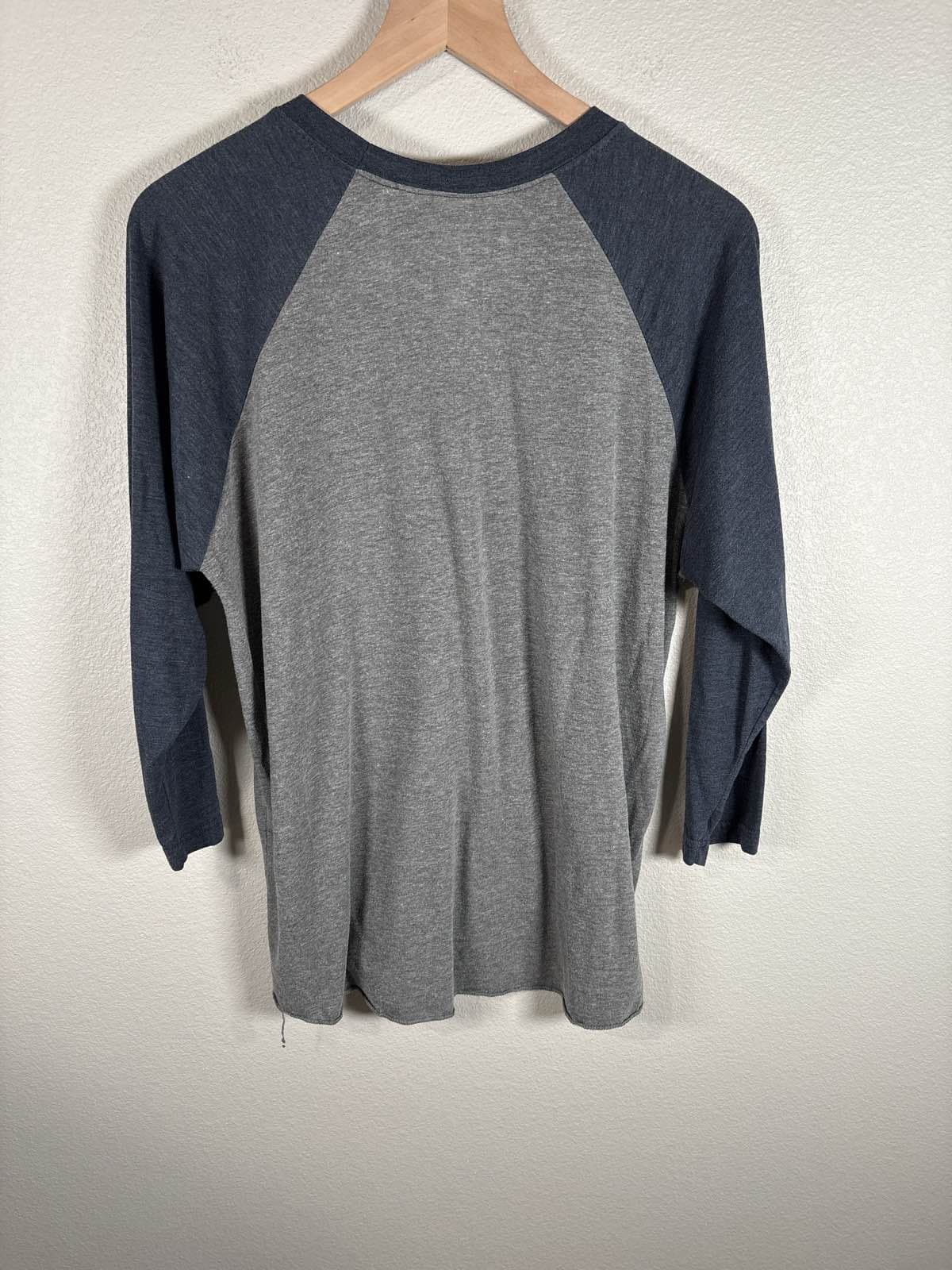 Montana 1889 Raglan 3/4 Sleeve T-Shirt L Gray Blue Row Boat Oars - Thumbnail 4