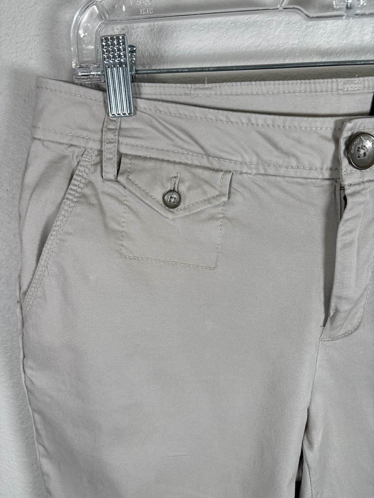 DKNY Jeans Women's Khaki Tan Chino Pants Size 6 Straight Leg Cotton Blend - Thumbnail 3