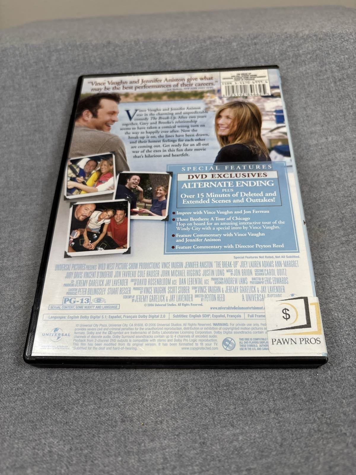 Break-Up DVD 2006 Full Screen Vince Vaughn Jennifer Aniston - Thumbnail 2
