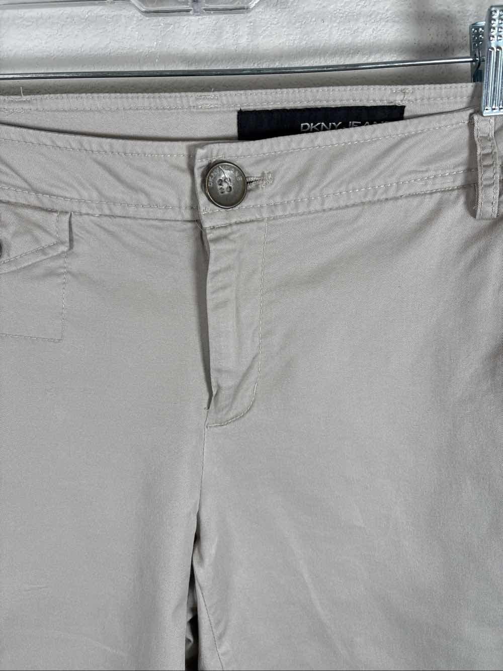 DKNY Jeans Women's Khaki Tan Chino Pants Size 6 Straight Leg Cotton Blend - Thumbnail 4