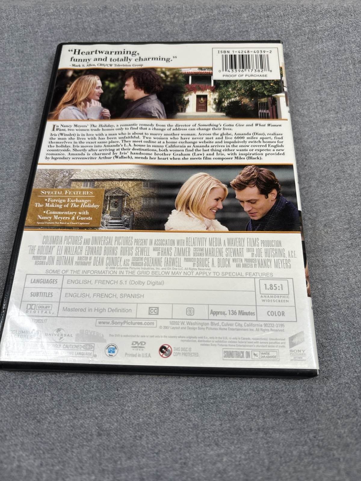 Holiday DVD 2006 Cameron Diaz Kate Winslet Jude Law Jack Black - Thumbnail 2