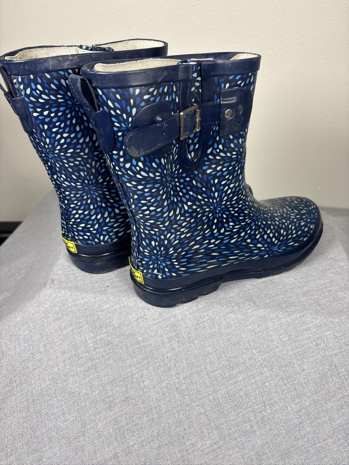 Western Chief Raindrop Burst Women's Size 10 Mid Rain Boots Navy Blue - Thumbnail 3