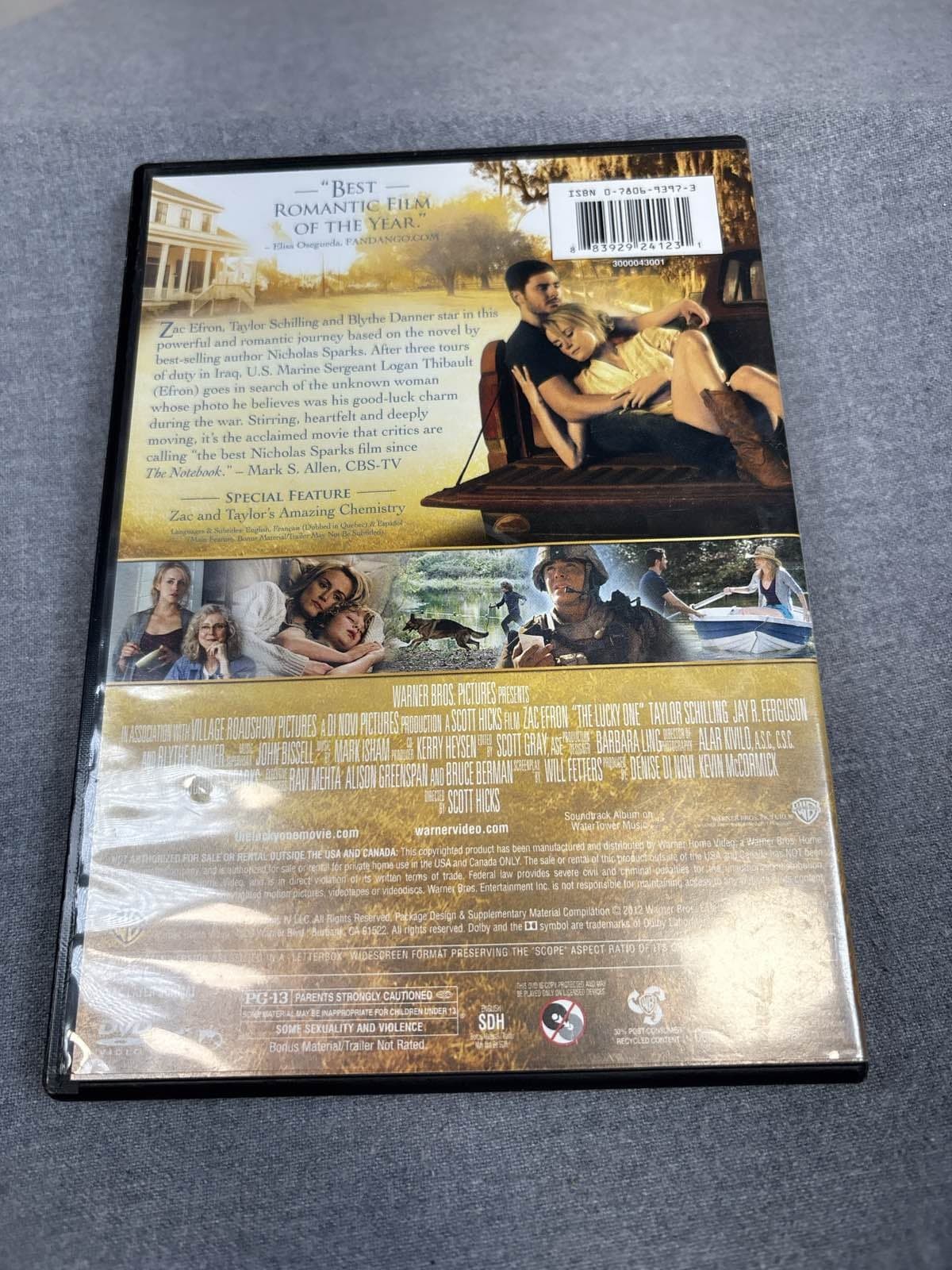 The Lucky One DVD 2012 Zac Efron Taylor Schilling Romance Nicholas Sparks - Thumbnail 2