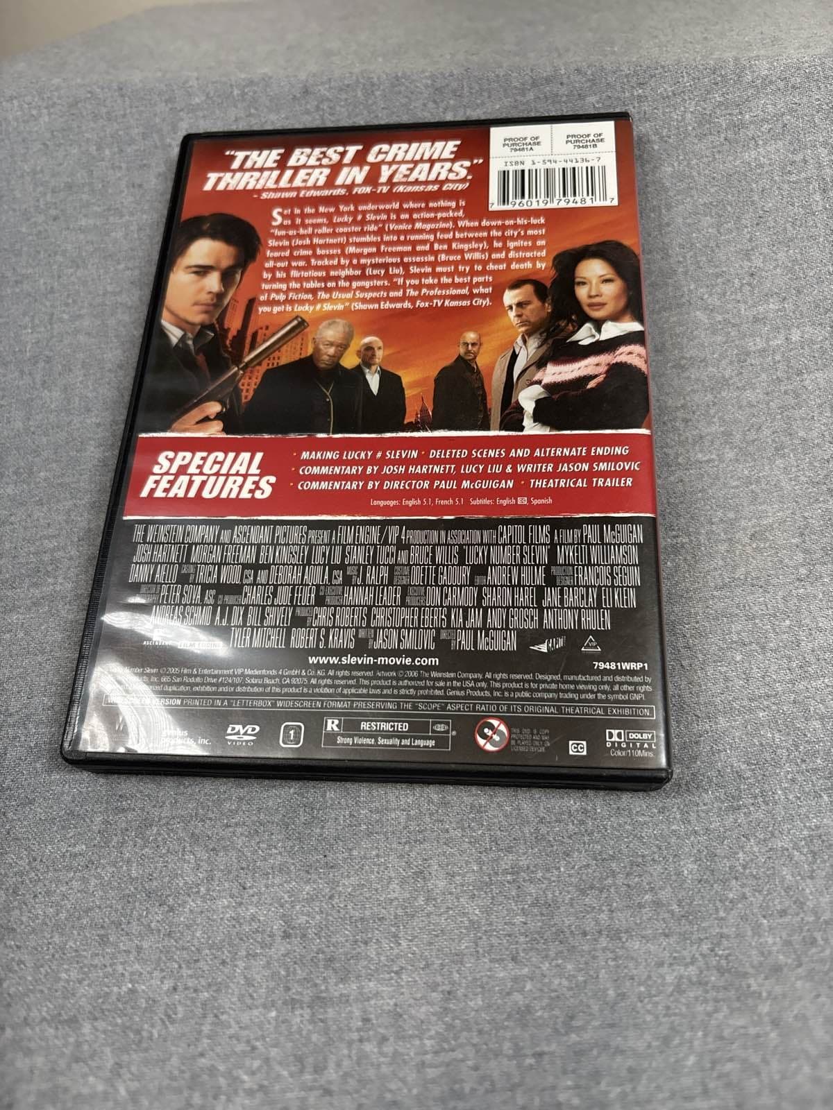 Lucky Number Slevin DVD Widescreen Josh Hartnett Bruce Willis 2006 - Thumbnail 2