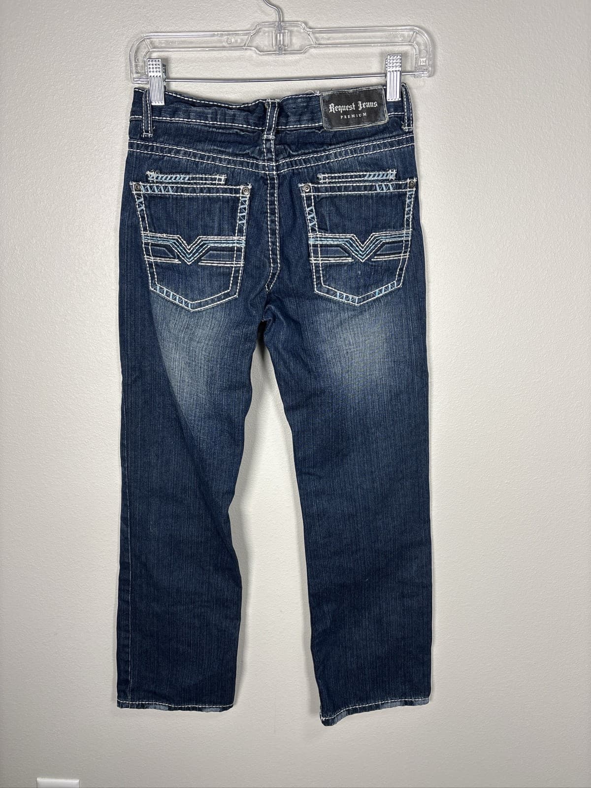 Request Jeans Girls Size 12 Blue Denim Detailed Stitching Pants - Thumbnail 3