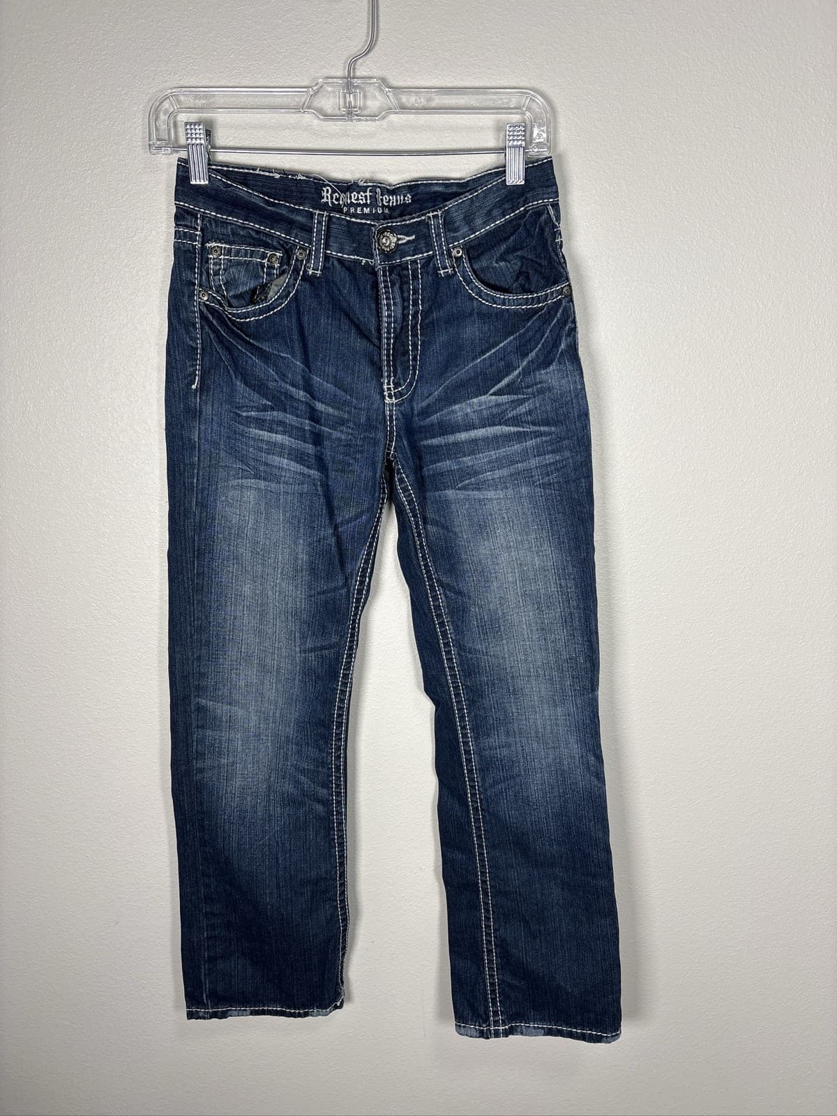 Request Jeans Girls Size 12 Blue Denim Detailed Stitching Pants