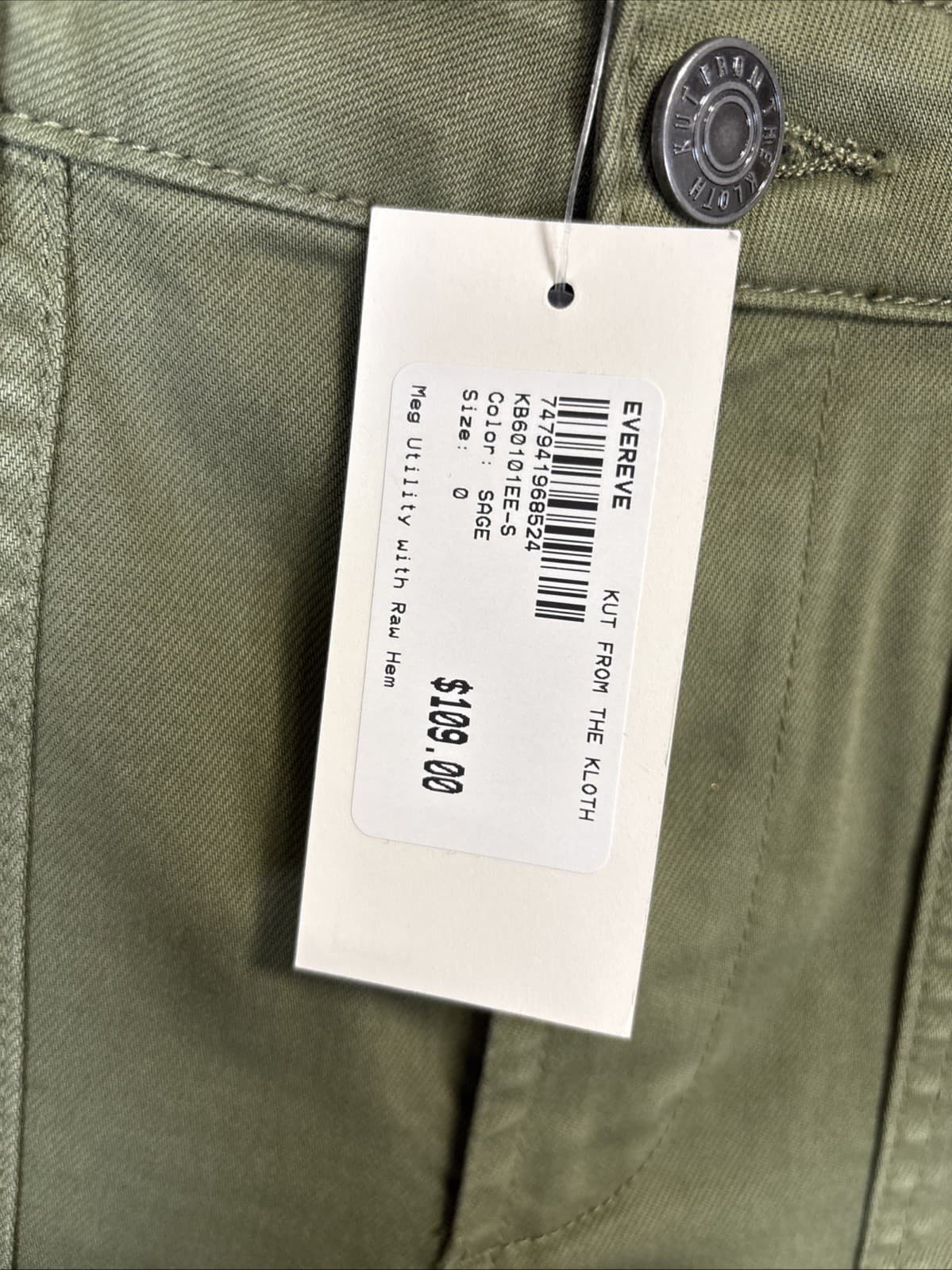 Kut From The Kloth Meg High Rise Wide Leg Olive Pants Women’s Size 0 - Thumbnail 7