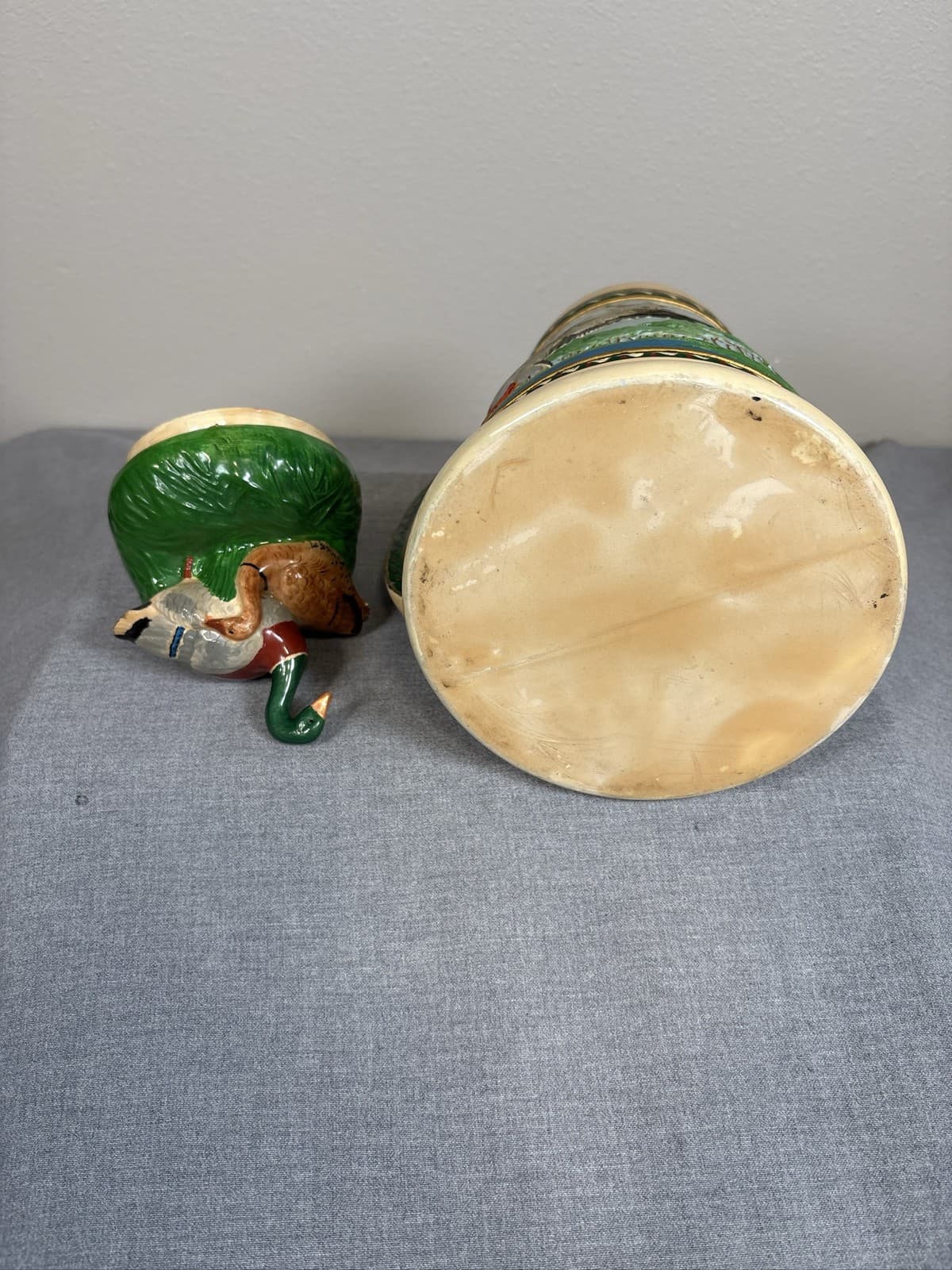 Large German Beer Stein Tankard Mallard Duck Scene Lidded Wildlife Mug - Thumbnail 6