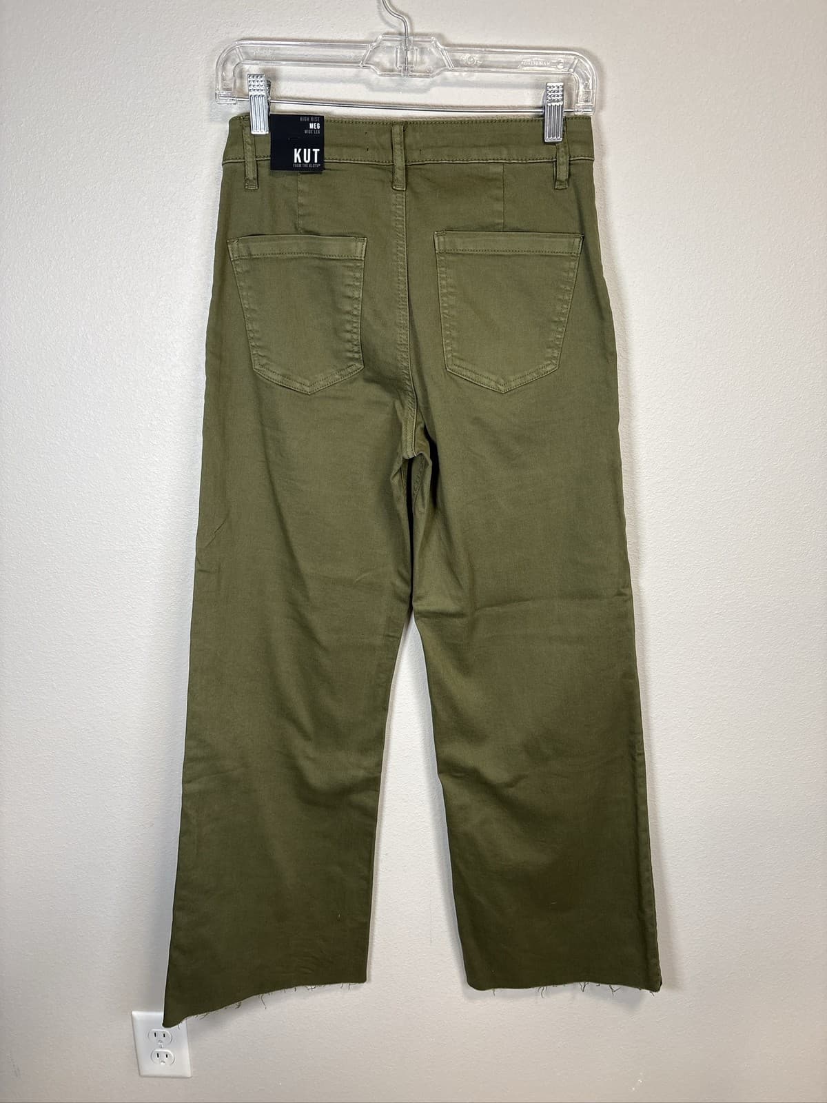 Kut From The Kloth Meg High Rise Wide Leg Olive Pants Women’s Size 0