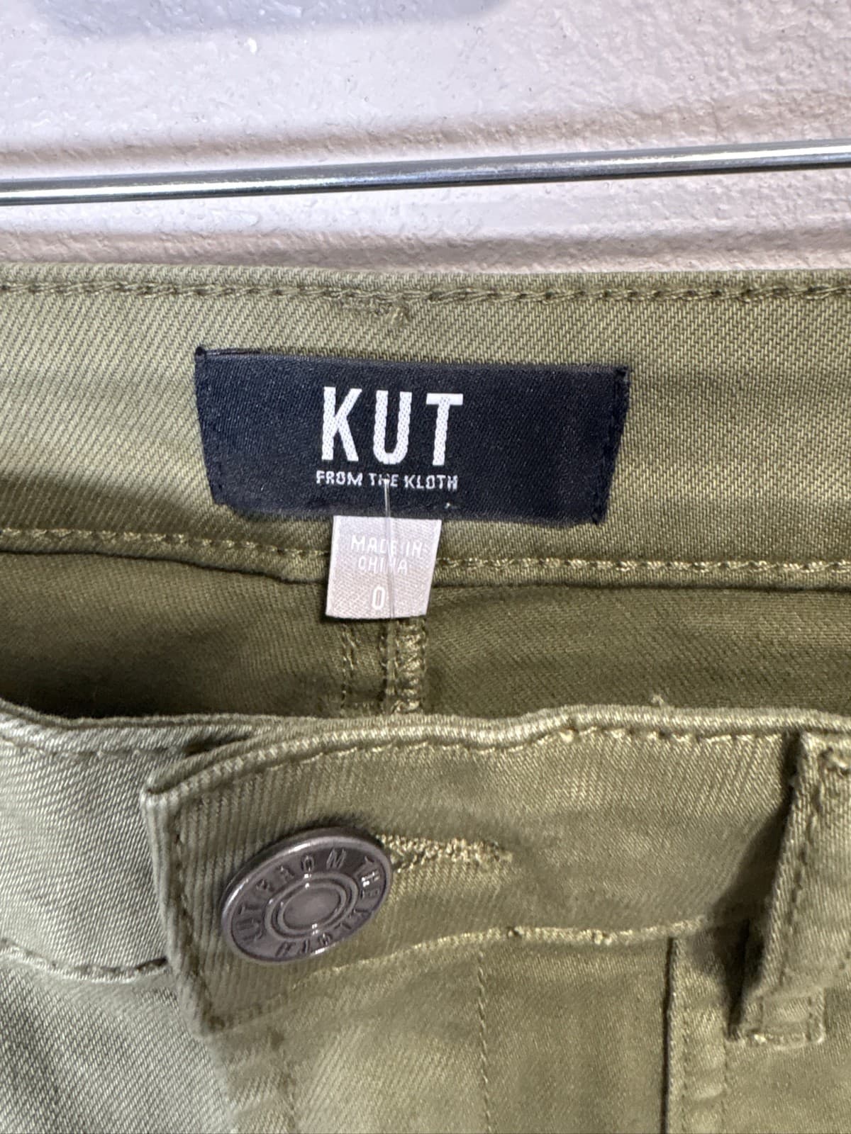 Kut From The Kloth Meg High Rise Wide Leg Olive Pants Women’s Size 0 - Thumbnail 4