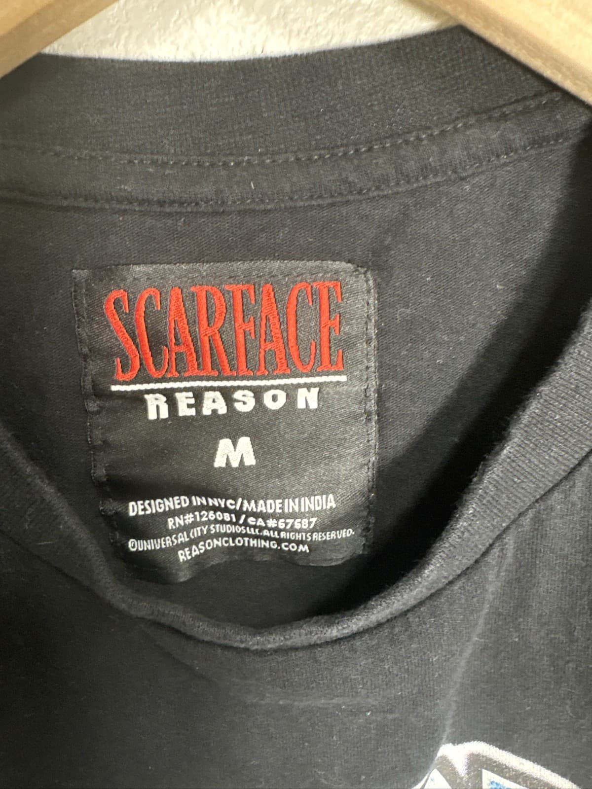 Reason Scarface Tony Montana Movie Graphic T-Shirt Black Mens Size M - Thumbnail 3
