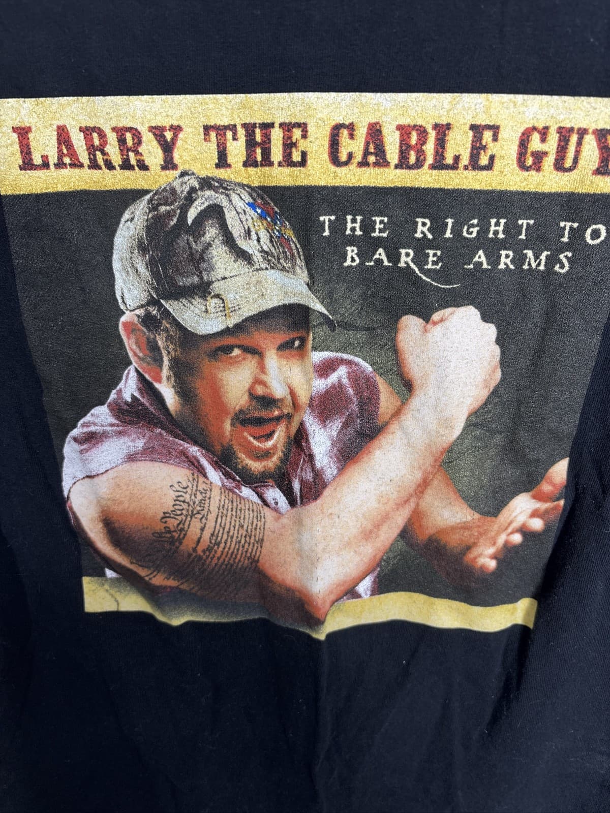 Larry The Cable Guy Right To Bare Arms Comedy Tour T Shirt Black Medium - Thumbnail 3