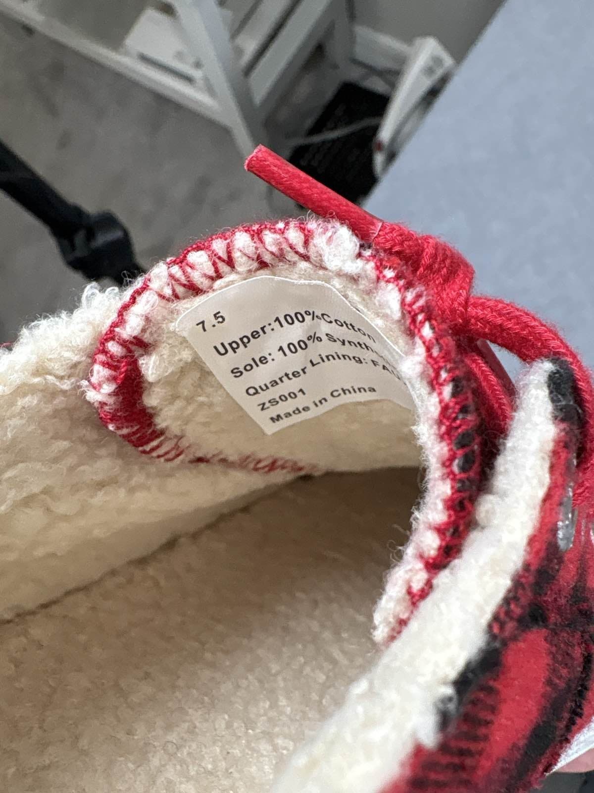 Blowfish Malibu Women's Red Black Buffalo Plaid Sherpa Lined Slip On Shoes 7.5 - Thumbnail 5