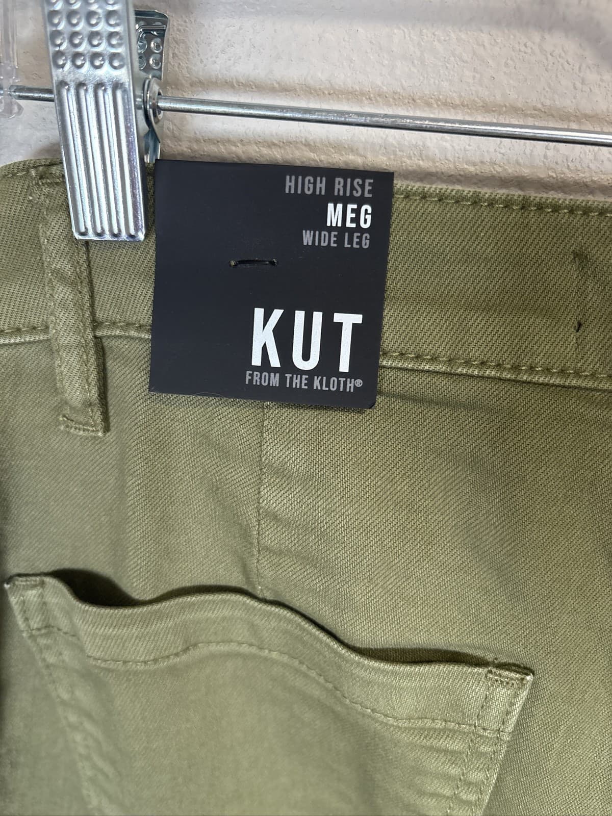 Kut From The Kloth Meg High Rise Wide Leg Olive Pants Women’s Size 0 - Thumbnail 2