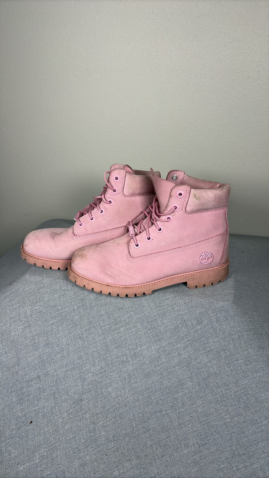 Timberland 6 Inch Waterproof Boots Pink Leather Suede Size 7