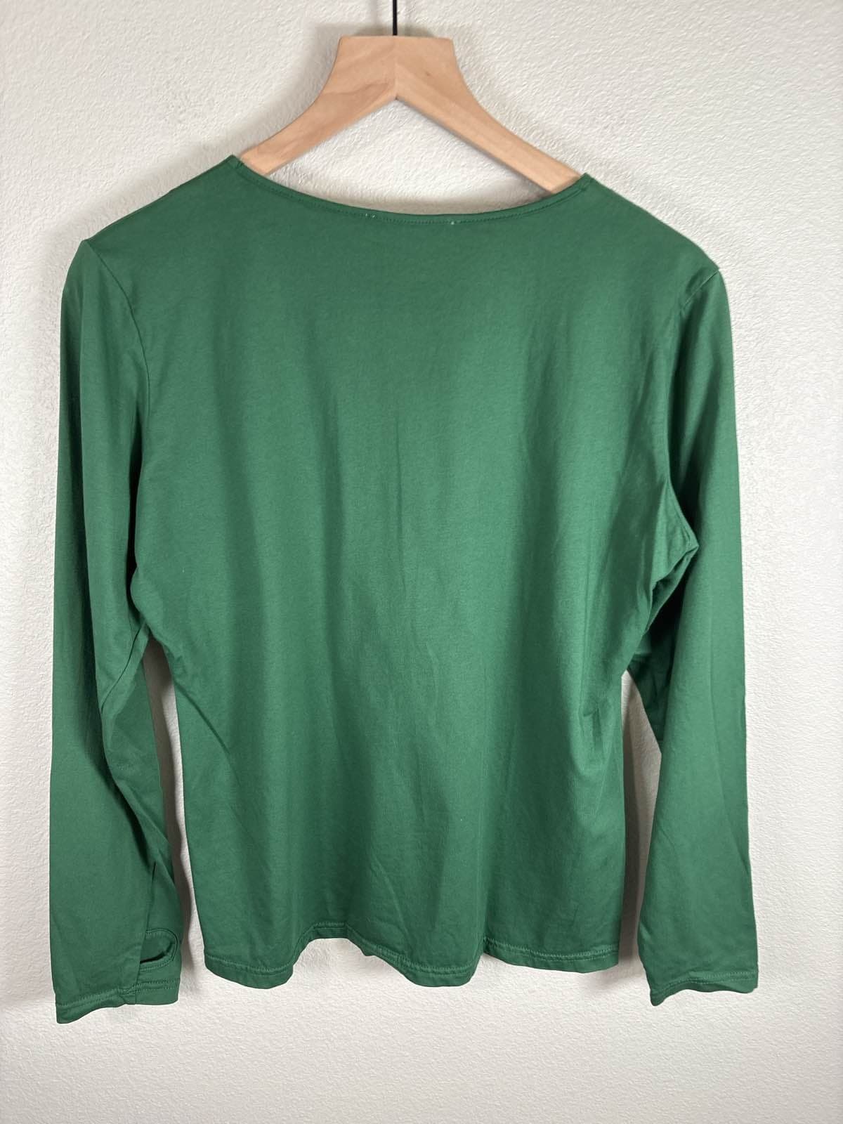 North Dakota State NDSU Bison 1/4 Zip Pullover Green Long Sleeve Womens Small - Thumbnail 5