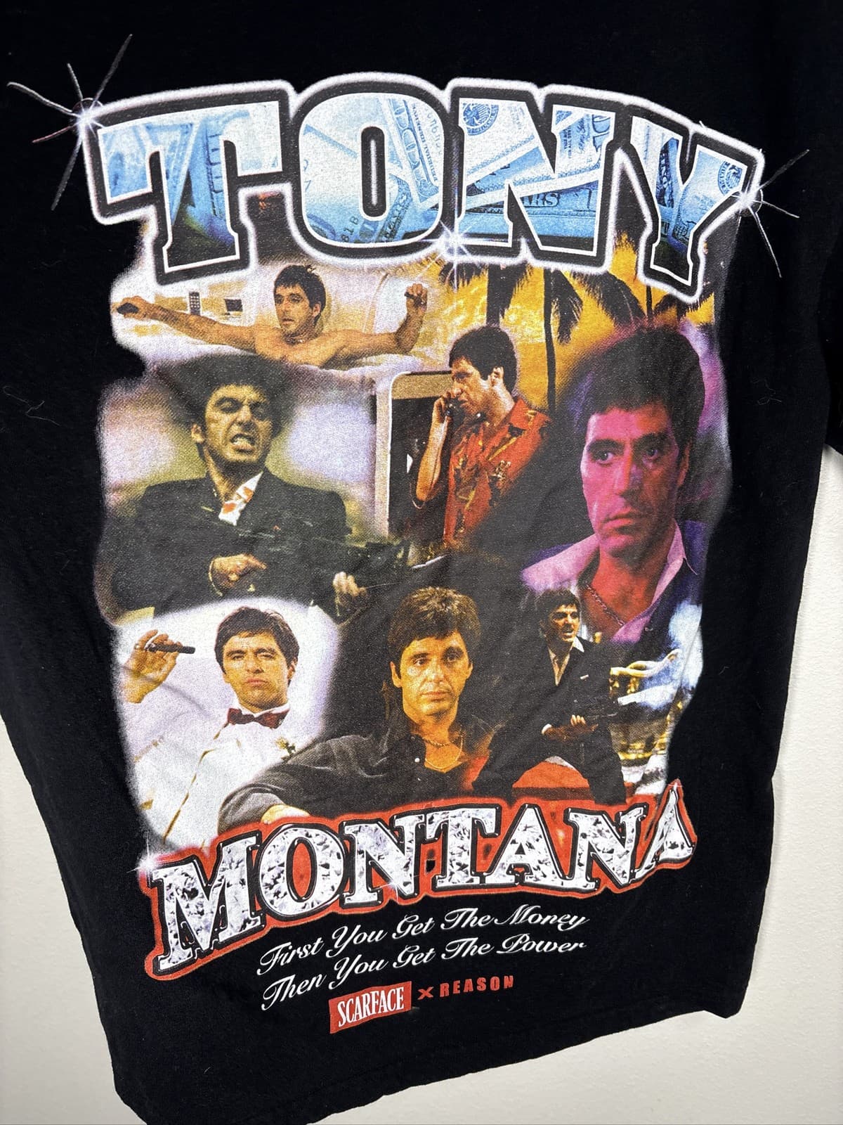 Reason Scarface Tony Montana Movie Graphic T-Shirt Black Mens Size M - Thumbnail 2