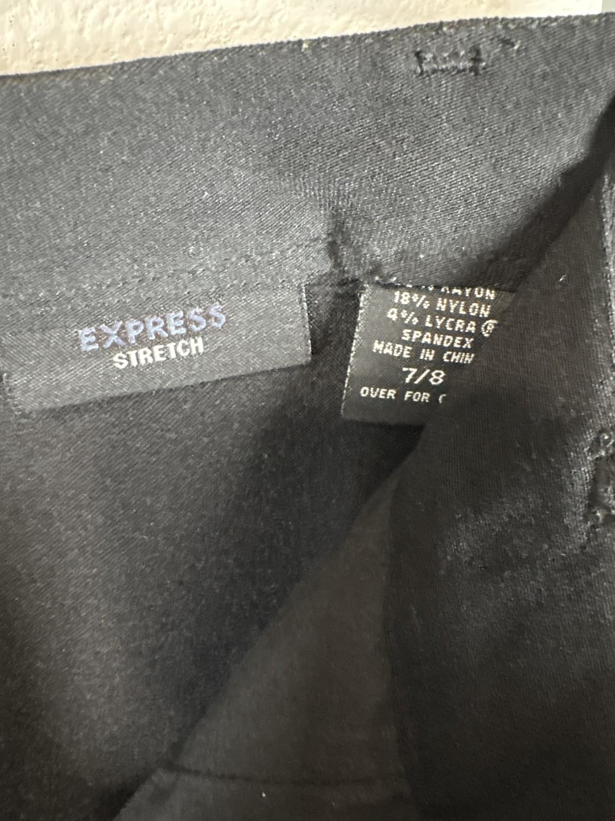 EXPRESS Black Stretch Dress Pants 7/8 Trousers - Thumbnail 4