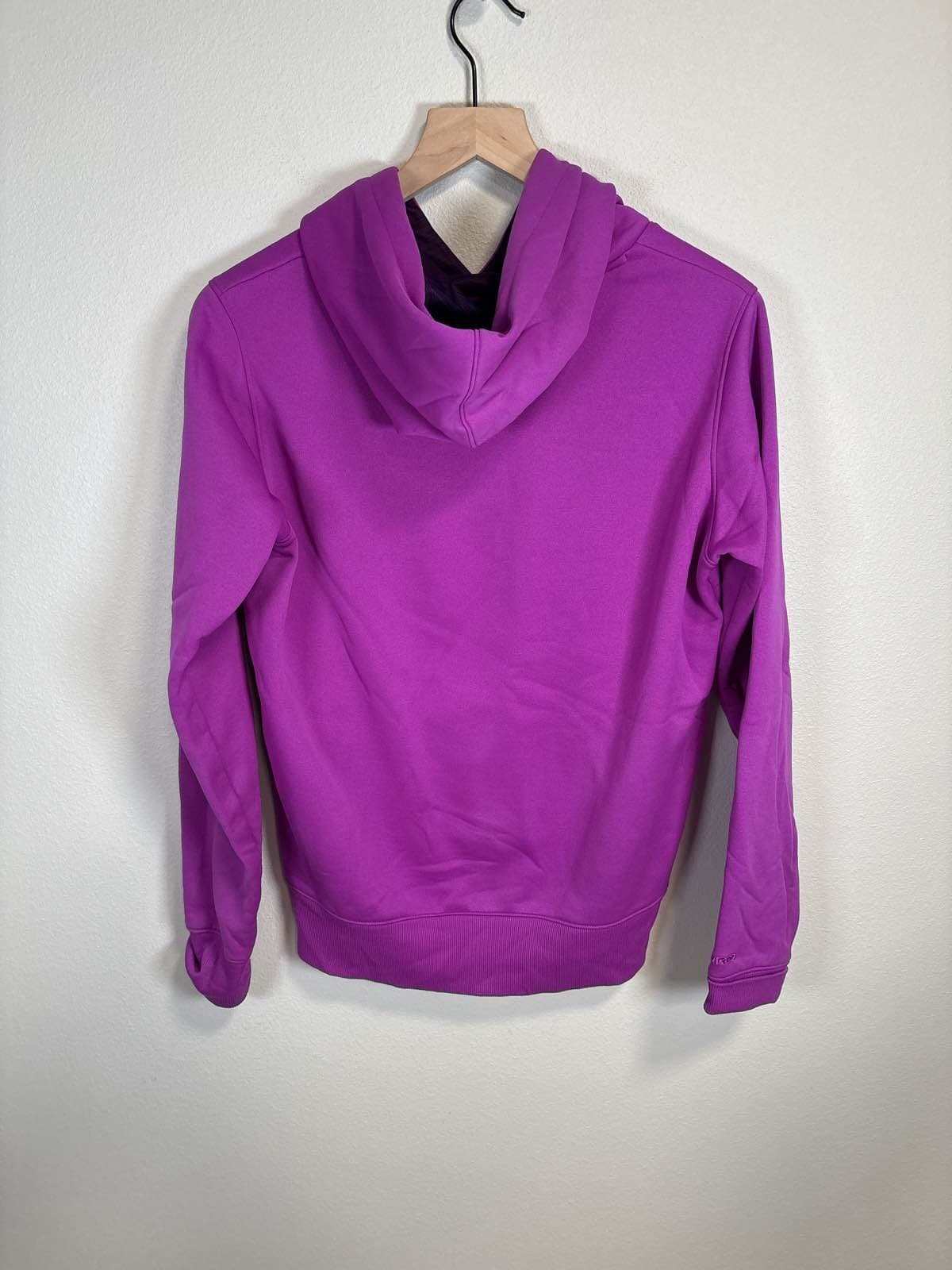 Under Armor ColdGear Storm Hoodie Women's Purple Big Logo Pullover M - Thumbnail 3