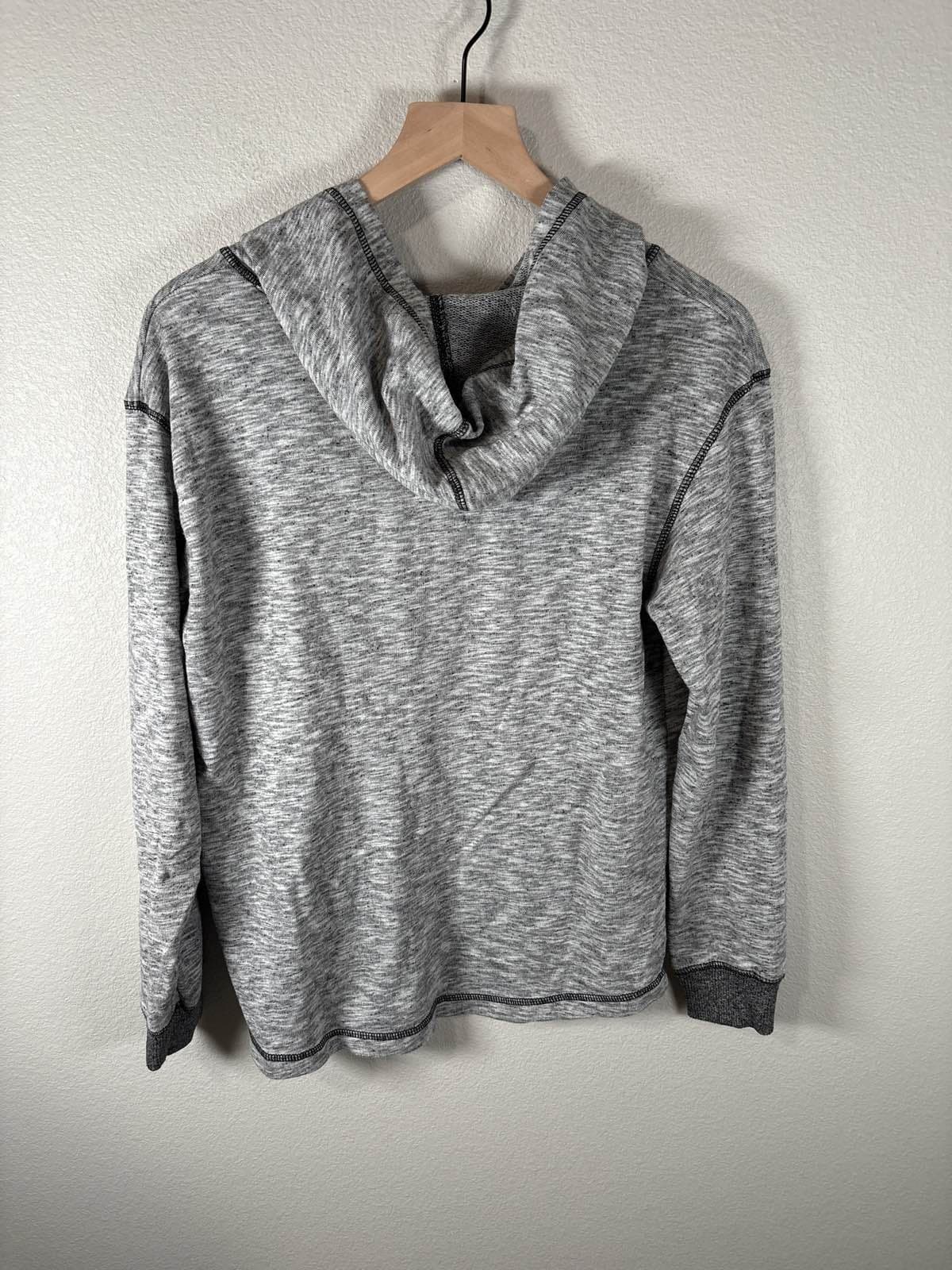 Minnesota Forest Trees Graphic Hoodie Sweatshirt Gray Teal Pullover L - Thumbnail 4