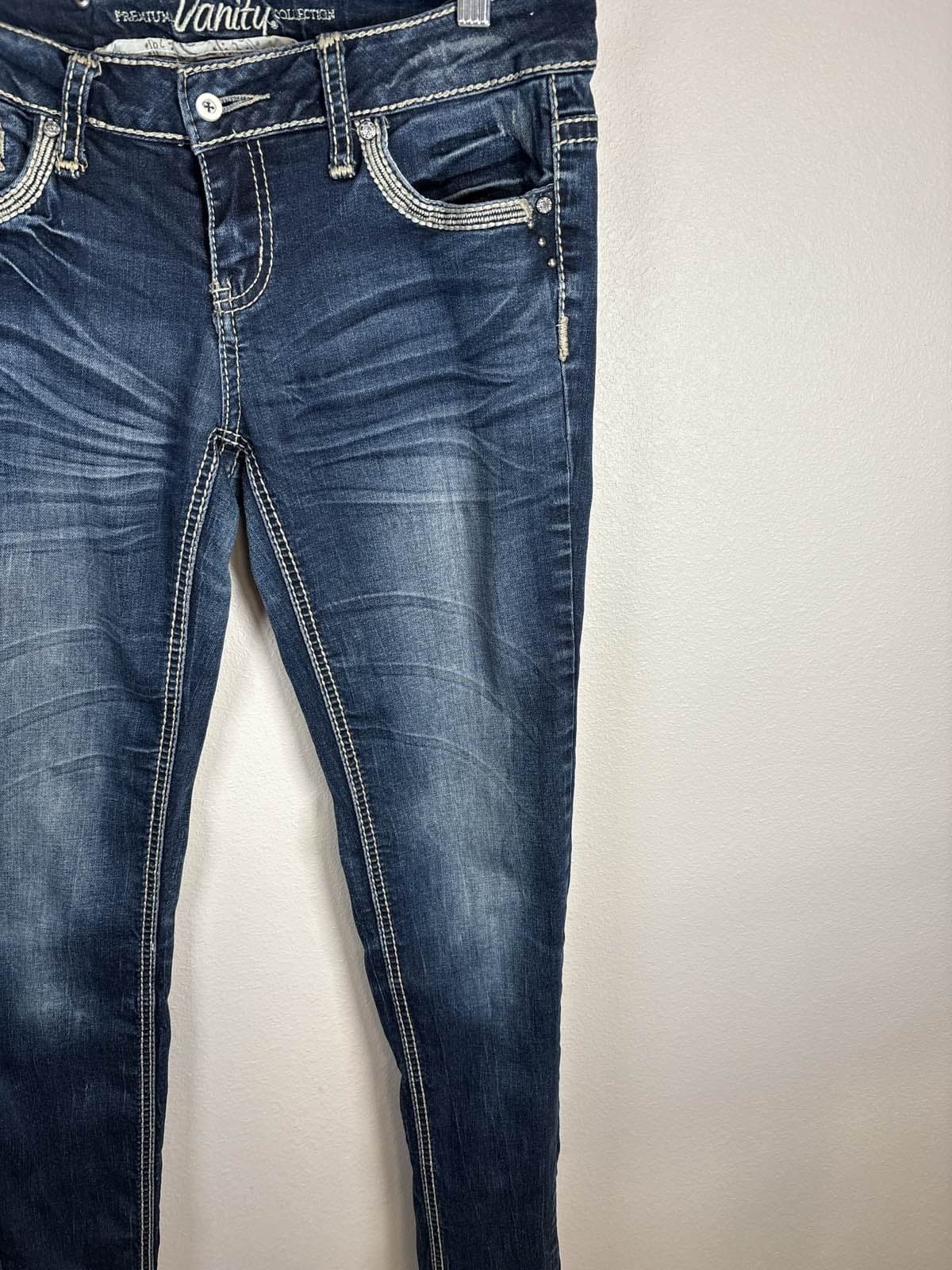Vanity Premium Collection Women's 28W/32L Embellished Jeans - Thumbnail 5