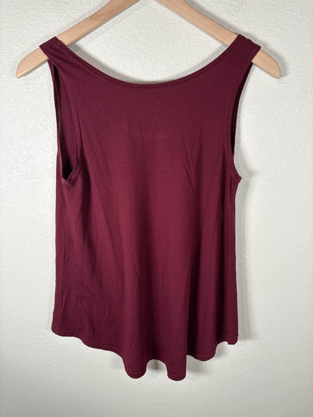 Blue 84 Women's M Maroon Ocean Beach California Palm Tree Tank Top - Thumbnail 3