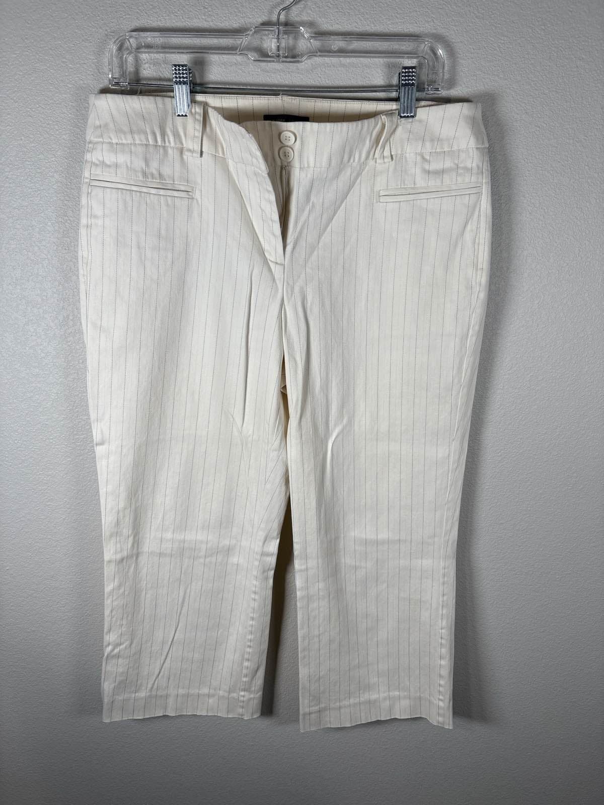 New York & Company Womens 12 Pinstripe Stretch Straight Leg Pants