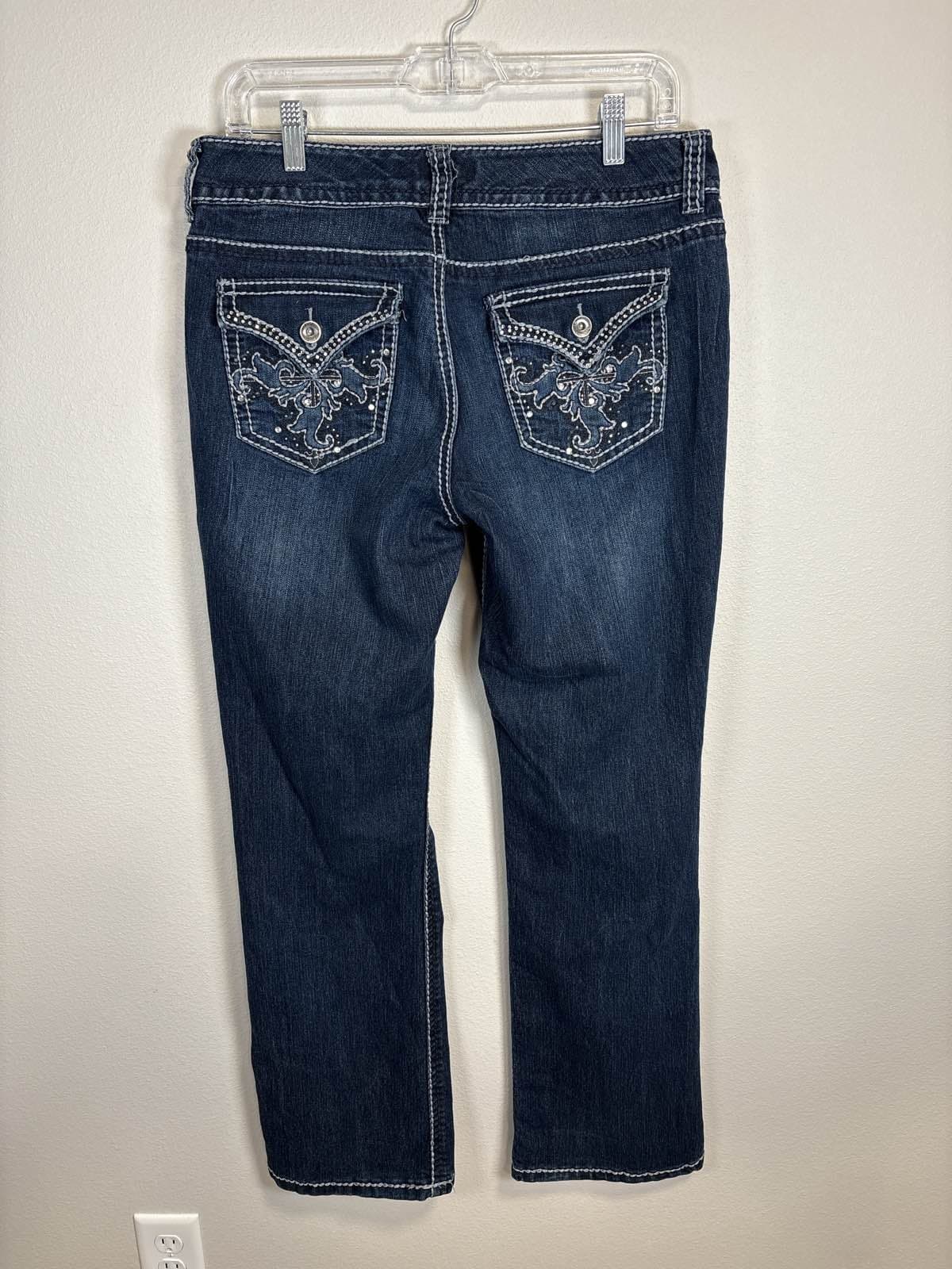 Nine West Women's 8/28 Dark Wash Denim Slim Straight
