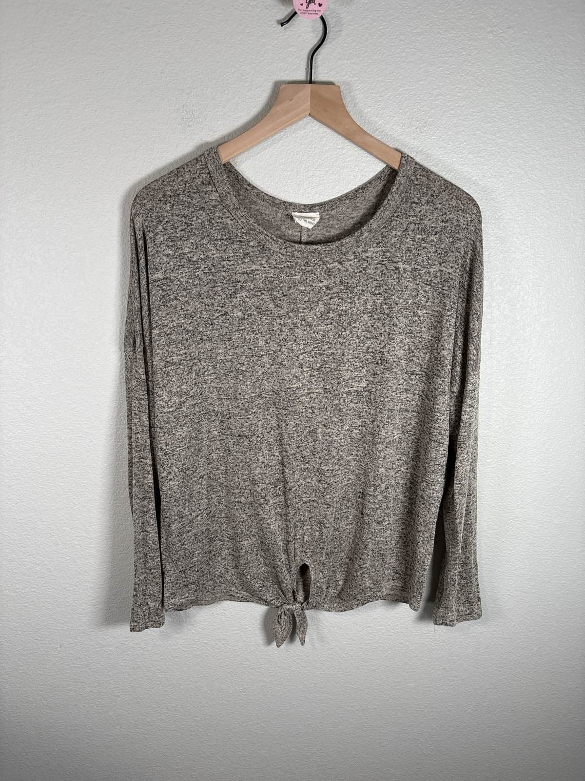 CAUTION TO THE WIND Womens Tan Heathered Knit T-Shirt Top M