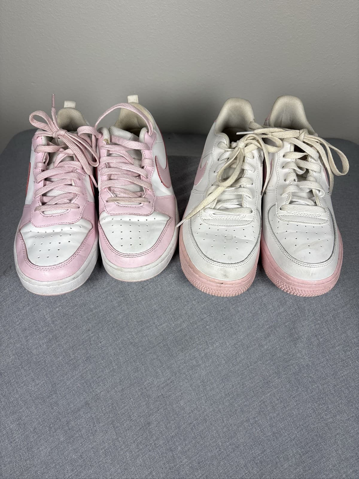 Nike Air Force 1 Court Borough Low White Pink Foam GS Sneakers Lot of 2 7 Youth - Thumbnail 3