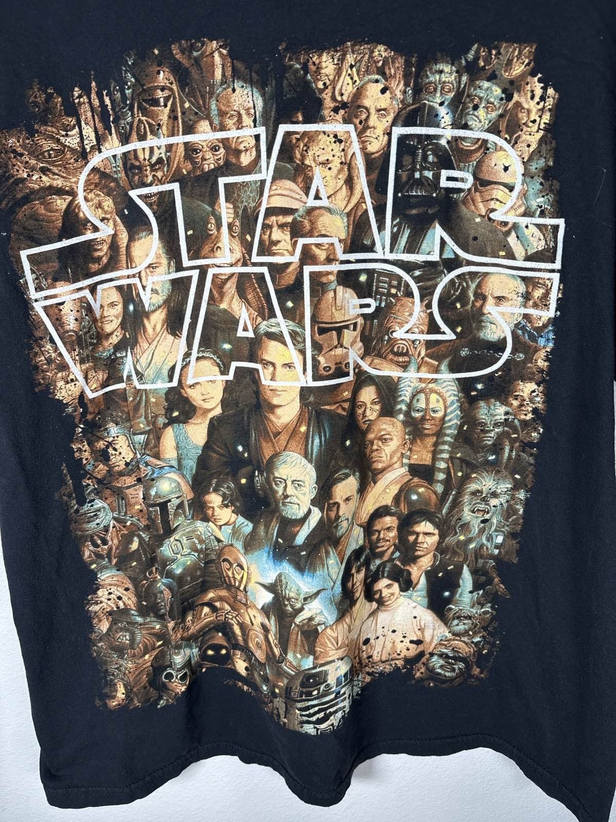 Star Wars Character Collage Tee Men's Black Adult XL - Thumbnail 2