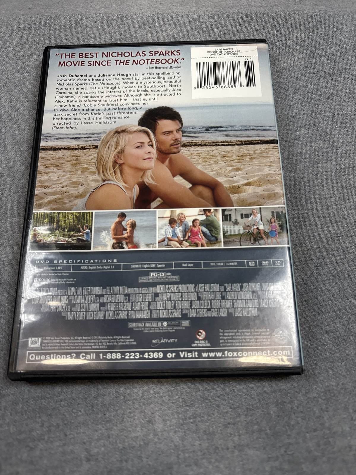 Safe Haven DVD 2013 Josh Duhamel Julianne Hough Romance Widescreen - Thumbnail 2