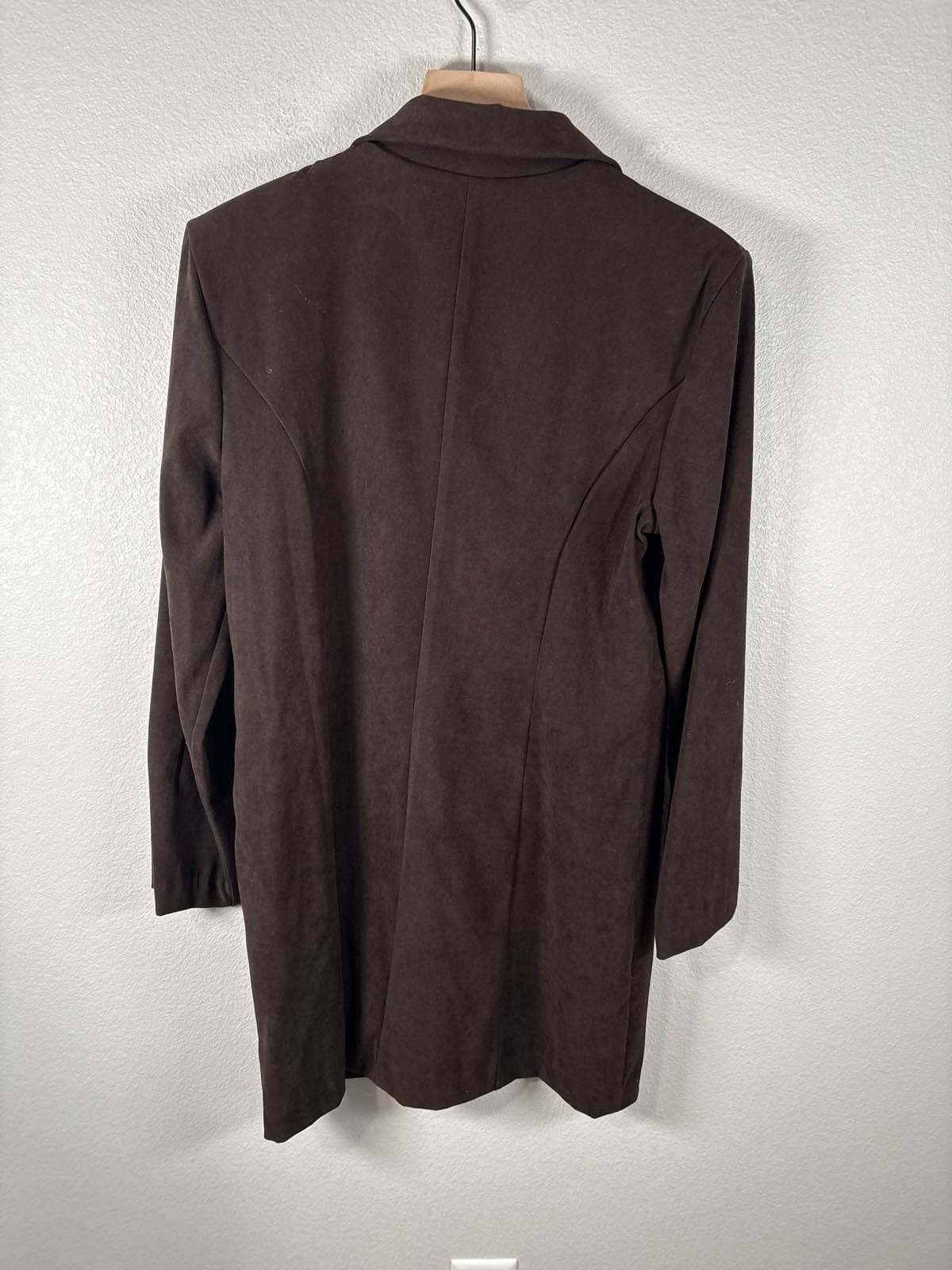 Sag Harbor Dress Women Brown Blazer Jacket Buttons Career Chic Size 8 - Thumbnail 3